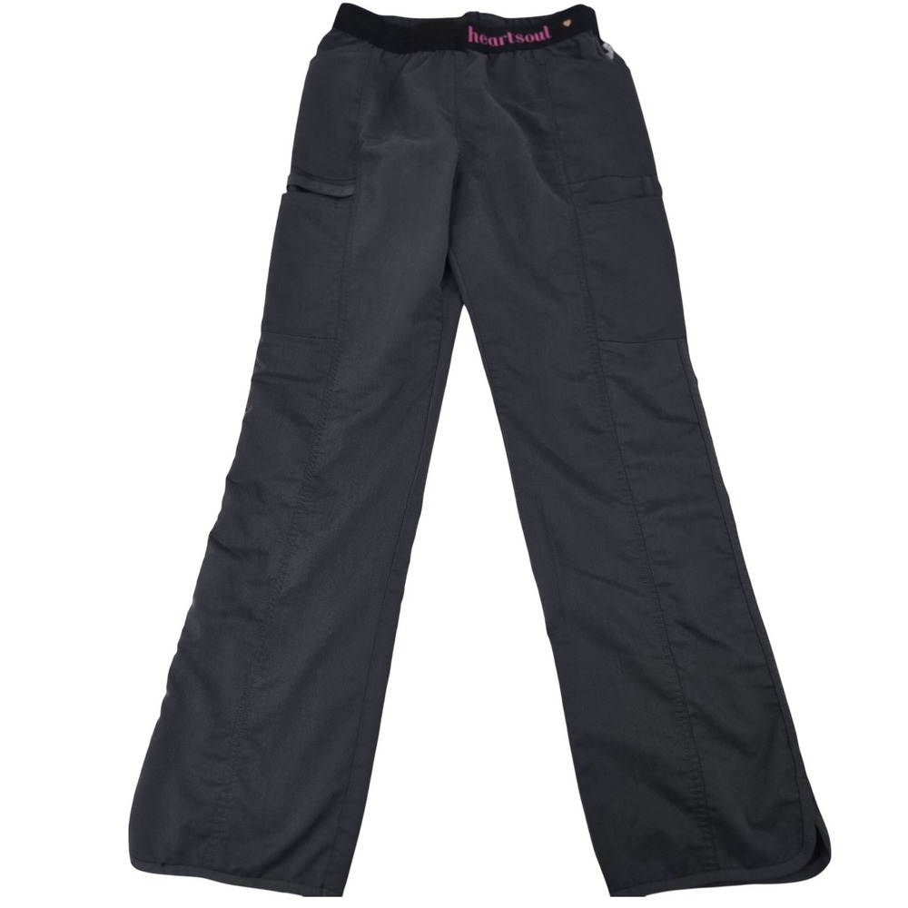 HeartSoul‎ Break On Through Scrub Pants Women S Pewter Gray Low Rise Drawstring